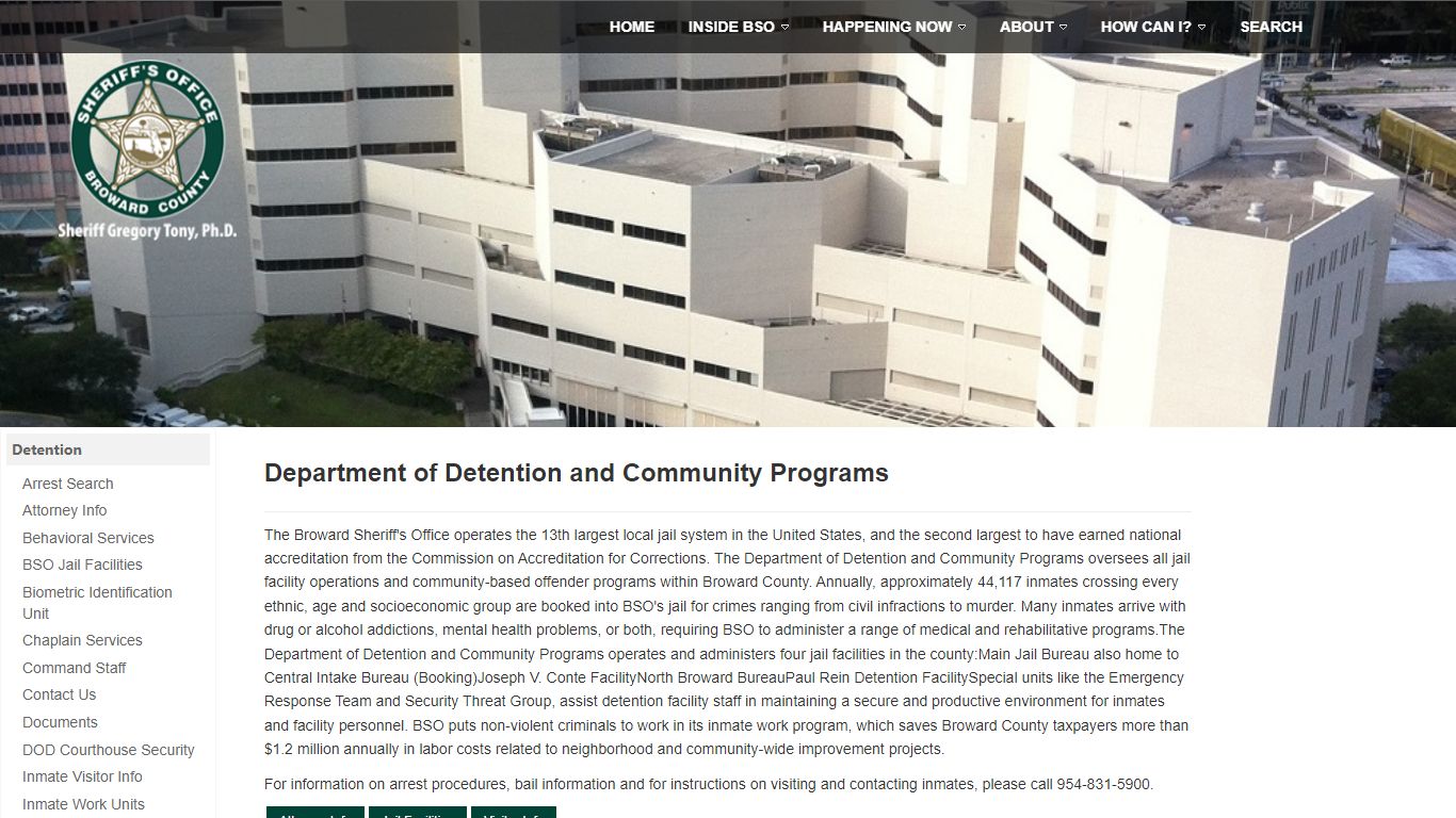 Department of Detention | Broward County - Broward County Sheriff's Office