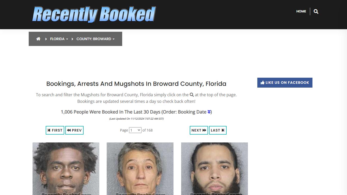 Bookings, Arrests and Mugshots in Broward County, Florida - Recently Booked